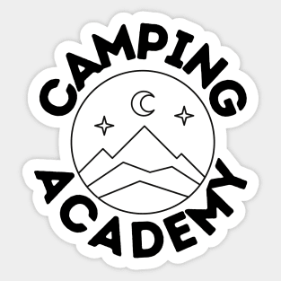 Camping Academy Perfect Gift for Nature Lovers Hiking Mountains Woods Travel Outdoors Sticker